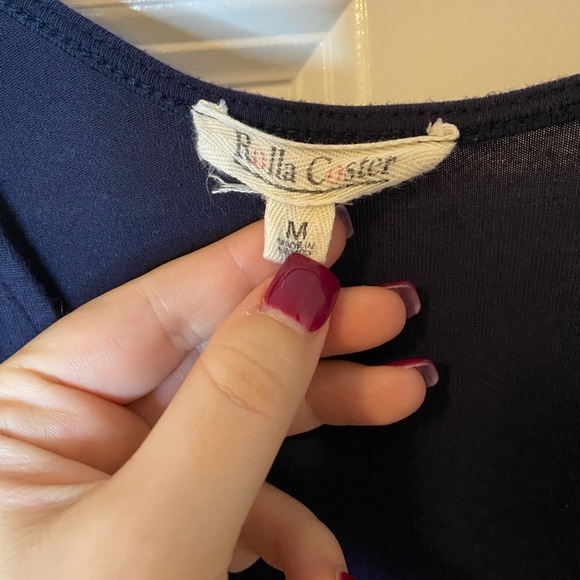 Dolla Coster Navy Blue Wrap Dress With Accentuated Waist Line and Tie. Women’s M - Picture 8 of 8